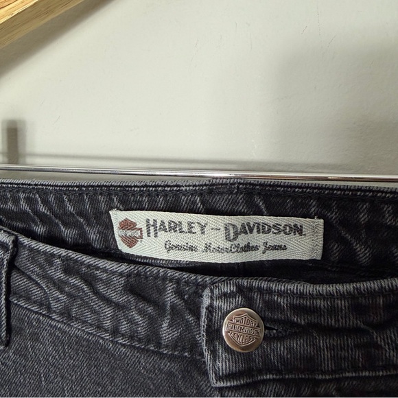 Harley Davidson Motorcycles Black Womens Bootcut Jeans Stretch Size 16 - Picture 4 of 11